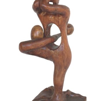 Skulptur mit dem Titel "Retour à la Terre" von Bernard Sabathé, Original-Kunstwerk, Holz