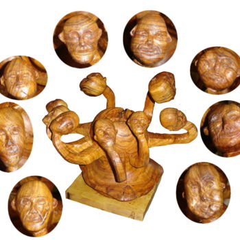 雕塑 标题为“Alien-Nations” 由Bernard Sabathé, 原创艺术品, 木