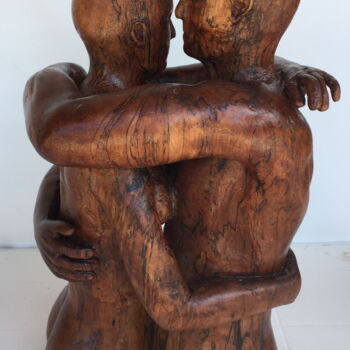 Rzeźba zatytułowany „Attachement” autorstwa Bernard Sabathé, Oryginalna praca, Drewno