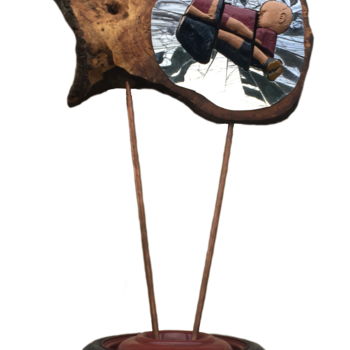 Skulptur mit dem Titel ""Le miroir brisé" o…" von Bernard Sabathé, Original-Kunstwerk, Holz