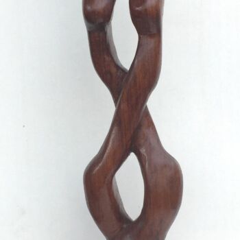 Sculpture intitulée "Sexe poussant" par Bernard Sabathé, Œuvre d'art originale, Bois