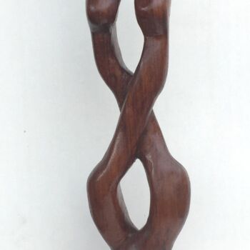 Sculpture titled "Sexe poussant" by Bernard Sabathé, Original Artwork, Wood