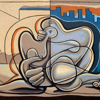Картина под названием "SHELTING LOVE" - Bernard Simunovic, Подлинное произведение искусства, Акрил