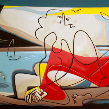 Peinture intitulée "LAGUNA BAY" par Bernard Simunovic, Œuvre d'art originale, Acrylique