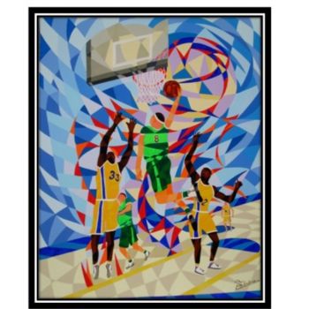 Painting titled "geste Sportif" by Bernard Tridera, Original Artwork, Oil