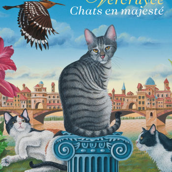 Dessin intitulée "chats-en-majeste-co…" par Bernard Vercruyce, Œuvre d'art originale