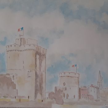 Pintura titulada "La Rochelle." por Bernard Vérisson, Obra de arte original, Acuarela