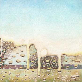 Dessin intitulée "Jour de pluie" par Bernard Zwegers, Œuvre d'art originale, Crayon