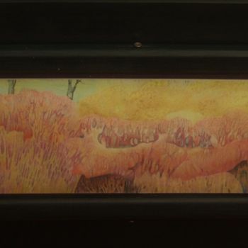 Dessin intitulée "Canopée rouge" par Bernard Zwegers, Œuvre d'art originale, Crayon