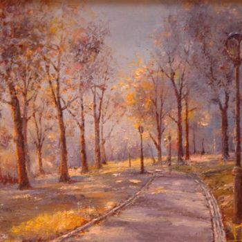 Painting titled "Central Park" by Pierre-Bernard Andrieux, Original Artwork