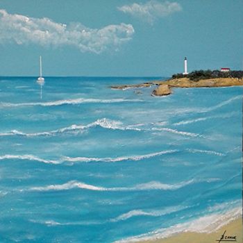 Schilderij getiteld "Biarritz" door Bernard Cahue, Origineel Kunstwerk, Olie