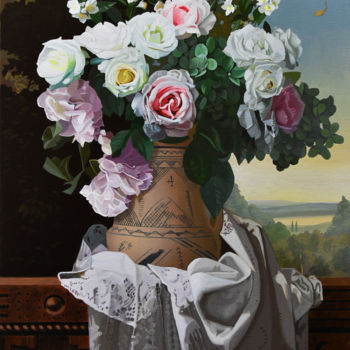 "Bouquet de roses bl…" başlıklı Tablo Bernard Ciochetti tarafından, Orijinal sanat, Akrilik