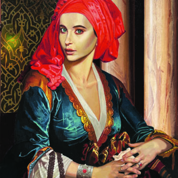 Painting titled "La Dame Turque" by Bernard Ciochetti, Original Artwork, Acrylic