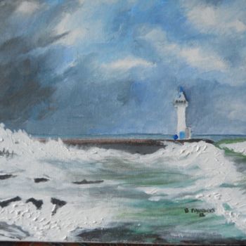 Peinture intitulée "peinture la tempète" par Bernard Faucheux, Œuvre d'art originale, Huile