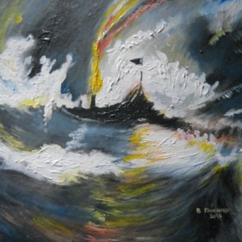 Malerei mit dem Titel "peinture le vapeur…" von Bernard Faucheux, Original-Kunstwerk, Öl