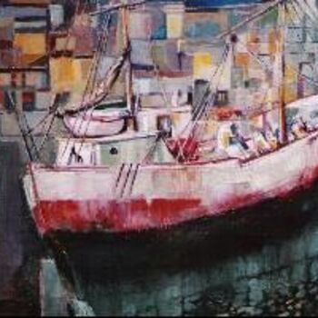 Peinture intitulée "Marée basse" par Bernard Fosse, Œuvre d'art originale, Huile