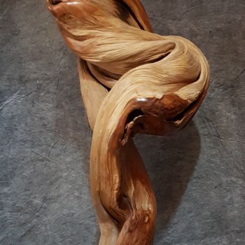 Скульптура под названием "Alien" - Bernard Geoffroy, Подлинное произведение искусства, Дерево