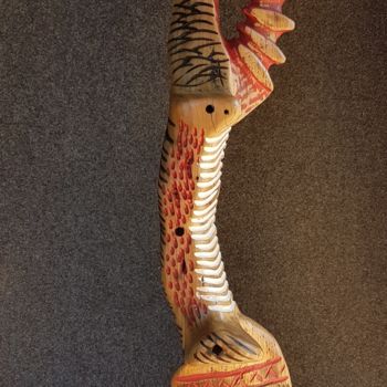 "Joug sioux" başlıklı Heykel Bernard Geoffroy tarafından, Orijinal sanat, Ahşap