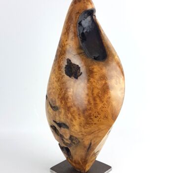 Sculpture titled "Aicha" by Bernard Geoffroy, Original Artwork, Wood