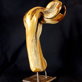 Sculpture intitulée "Douleur" par Bernard Geoffroy, Œuvre d'art originale, Bois