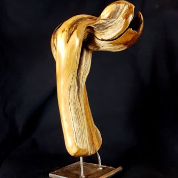 Escultura titulada "Douleur" por Bernard Geoffroy, Obra de arte original, Madera