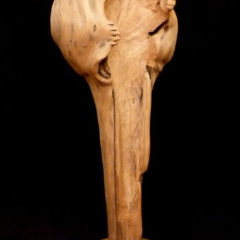 Escultura titulada "Naissance" por Bernard Geoffroy, Obra de arte original, Madera