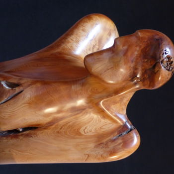 Скульптура под названием "Ange Gabriel" - Bernard Geoffroy, Подлинное произведение искусства, Дерево