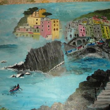 Pittura intitolato "Cinque Terre" da Bernard Hoenig, Opera d'arte originale, Olio