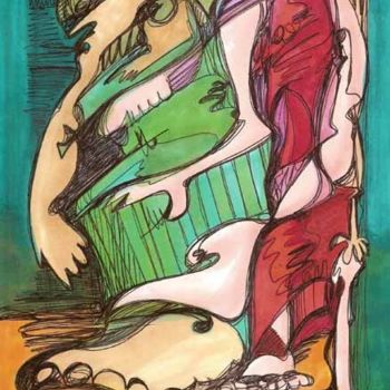 Dessin intitulée "UN SOUTIEN DE POIDS…" par Virgile Bernardi, Œuvre d'art originale, Autre