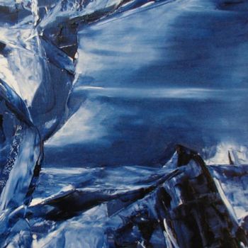 Peinture intitulée "bleu 4" par Bernard Sabot, Œuvre d'art originale