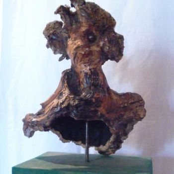 Escultura intitulada "L'être de la forêt" por B  Vedrine, Obras de arte originais, Madeira