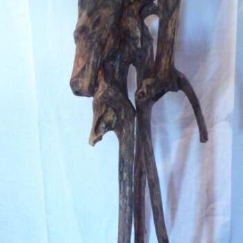 Sculpture titled "gibiers des bois" by B  Vedrine, Original Artwork, Wood