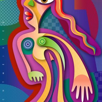 数字艺术 标题为“Octopus Girl” 由Bernd Wachtmeister, 原创艺术品, 数字油画