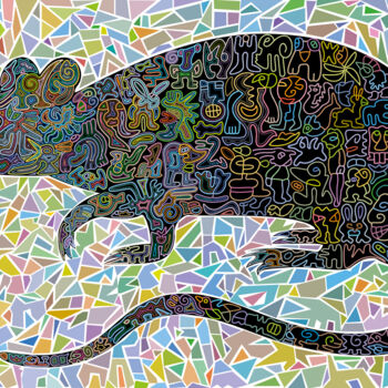 Digitale Kunst mit dem Titel "Rodent In Transition" von Bernd Wachtmeister, Original-Kunstwerk, 2D digitale Arbeit