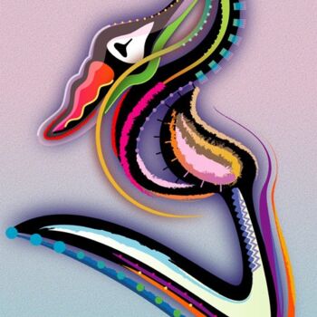 Arte digital titulada "Flamingaroo | Flami…" por Bernd Wachtmeister, Obra de arte original, Pintura Digital