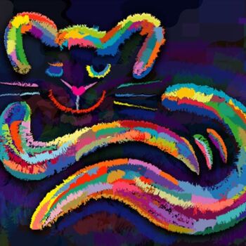 Digitale Kunst mit dem Titel "Little Lion On Clou…" von Bernd Wachtmeister, Original-Kunstwerk, Digitale Malerei