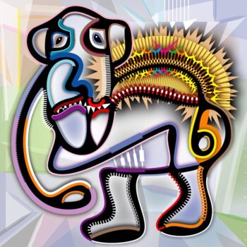 Digitale Kunst mit dem Titel "Hexenschuss | Lumba…" von Bernd Wachtmeister, Original-Kunstwerk, Digitale Malerei