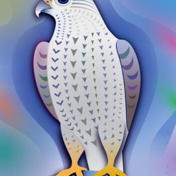 Arts numériques intitulée "Hawk | faucon | Fal…" par Bernd Wachtmeister, Œuvre d'art originale, Peinture numérique