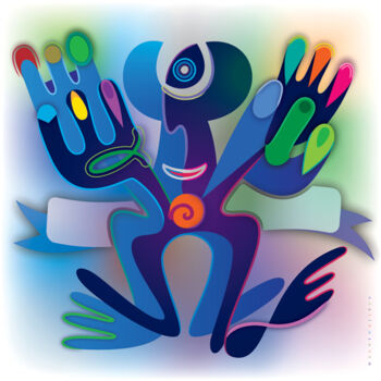 Digitale Kunst mit dem Titel "Hands Up" von Bernd Wachtmeister, Original-Kunstwerk, 2D digitale Arbeit