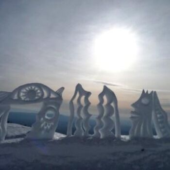 Instalação intitulada "Dyptique de neige" por Alain Bernegger, Obras de arte originais