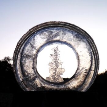 Installation intitulée "Roue de glace" par Alain Bernegger, Œuvre d'art originale