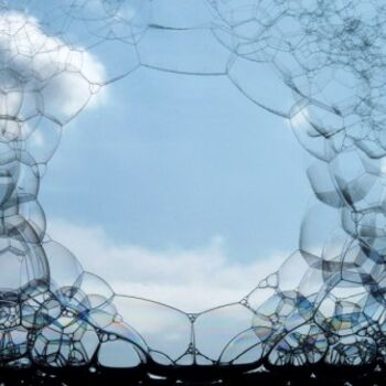 Aufbau mit dem Titel "Trouée de bulles" von Alain Bernegger, Original-Kunstwerk