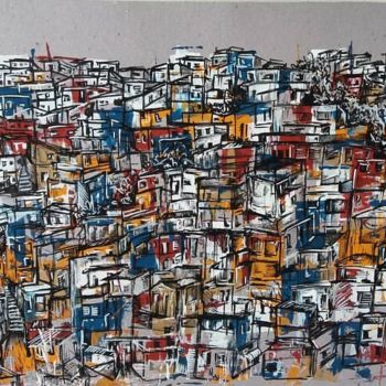 Peinture intitulée "favela" par Gabriela Berner, Œuvre d'art originale