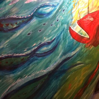 Schilderij getiteld "Loup de mer…" door Bernie Spielmann, Origineel Kunstwerk, Olie