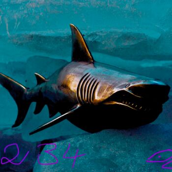 Collages getiteld "Shark…234" door Bernie Spielmann, Origineel Kunstwerk, Acryl