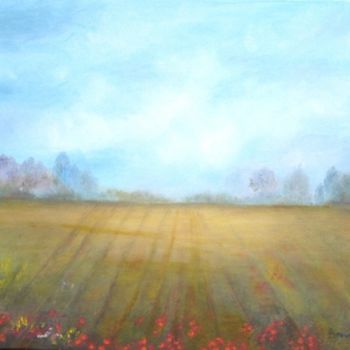 Painting titled "dans les champs" by Bernie38, Original Artwork