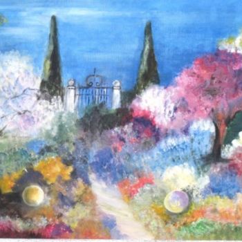 Painting titled "Jardin enchanté" by Bernie38, Original Artwork