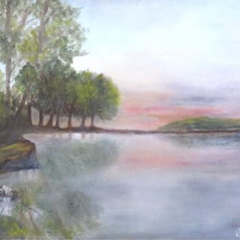 Peinture intitulée "Reflets sur l'étang" par Bernie38, Œuvre d'art originale