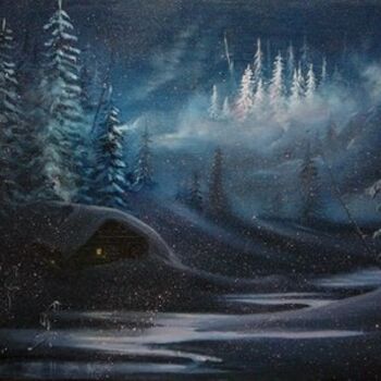 Painting titled "hiver8" by Bernadette Maréchal, Original Artwork