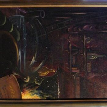 Pintura intitulada "l'alchimiste" por Bernadette Maréchal, Obras de arte originais